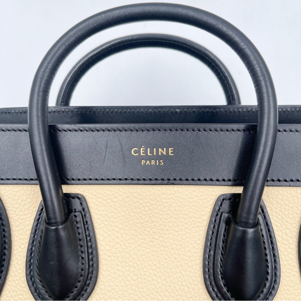 CELINE Nano Luggage Bag Tri-Color Leather & Suede - Picture 12 of 16